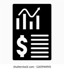 Glyph balance sheet pixel perfect vector icon