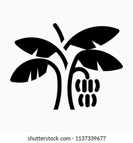 Glyph Banana tree vector icon