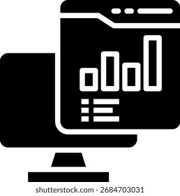 Glyph Bar Graph Icon Vector Illustration