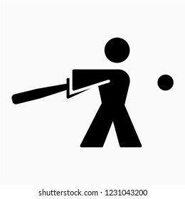 Glyph Baseball vector icon