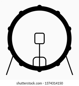 Glyph bass drum vector icon