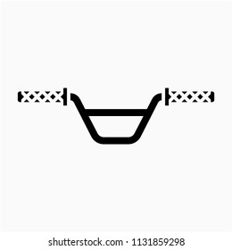 Glyph beautiful bicycle handlebar vector icon