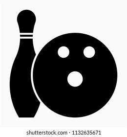 Glyph beautiful bowling ball vector icon