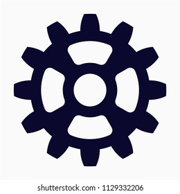 Glyph beautiful gear vector icon
