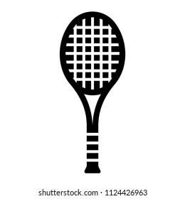 Glyph beautiful tennis racket vector icon