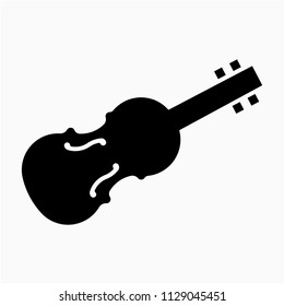 Glyph beautiful violin vector icon