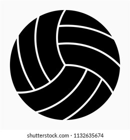 Glyph beautiful volley ball vector icon