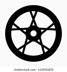 Glyph beautiful wheel vector icon