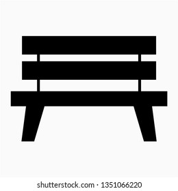 Glyph bench vector icon