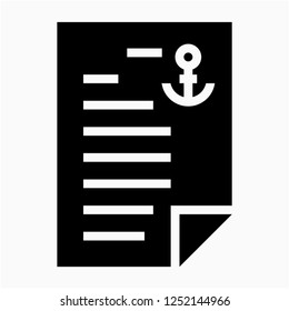 Glyph bill of lading pixel perfect vector icon