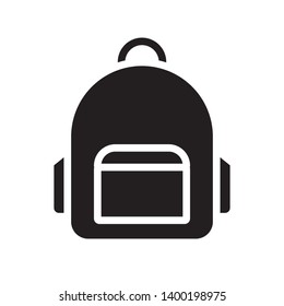 glyph black flat backpack icon symbol sign, vector, eps 10