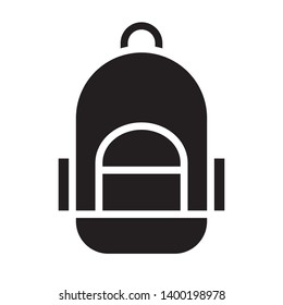 glyph black flat backpack icon symbol sign, vector, eps 10