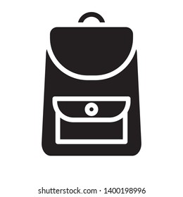 glyph black flat backpack icon symbol sign, vector, eps 10