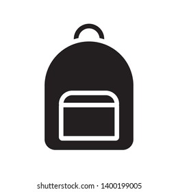 glyph black flat backpack icon symbol sign, vector, eps 10