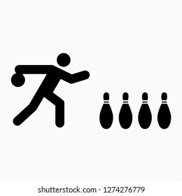 Glyph bowling pixel perfect vector icon