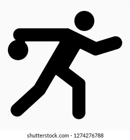 Glyph bowling pixel perfect vector icon