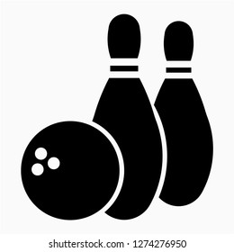 Glyph bowling pixel perfect vector icon