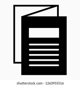 Glyph brochure pixel perfect vector icon