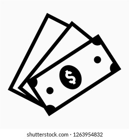 Glyph bundle of dollars pixel perfect vector icon