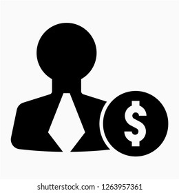 Glyph businessman pixel perfect vector icon