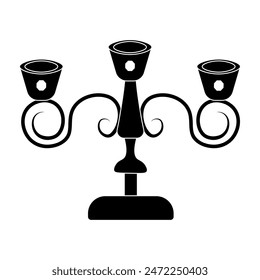 Glyph Kerzenständer isoliert auf weißem Hintergrund