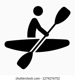 Glyph canoeing pixel perfect vector icon