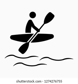 Glyph canoeing pixel perfect vector icon