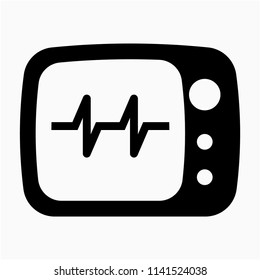 Glyph cardiography pixel perfect vector icon