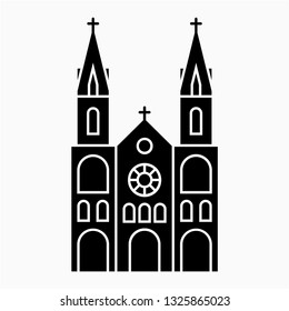 Glyph Cathedral notre dame pixel perfect vector icon