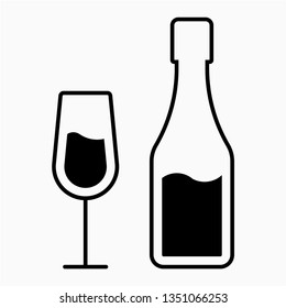 Glyph champagne vector icon