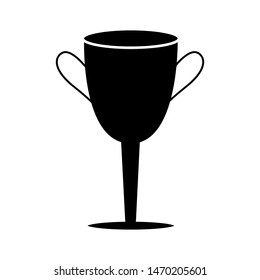 Glyph championship winner symbol. Winner cup icon. Trophy button. Vector Simple illustration isolated on white background