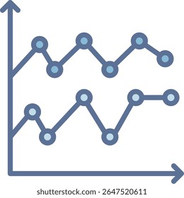 Glyph Chart Filled Blue Tone Icon