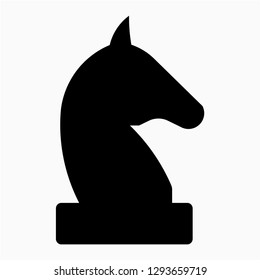Glyph chess knight vector icon