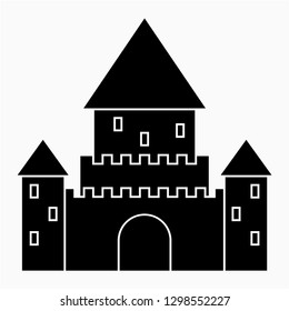 Glyph Chillon castle vector icon