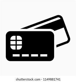 Glyph chip card back and front pixel perfect vector icon