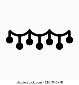 Glyph Christmas lights pixel perfect vector icon