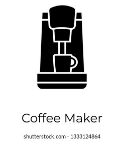 Glyph coffee maker icon, coffee beater vector 