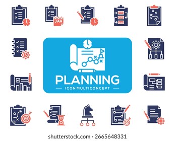 Glyph Color - Planning Multi Concept Icon Collection 