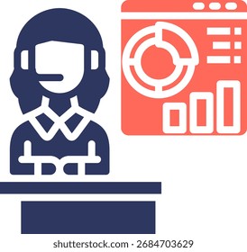 Ilustración vectorial de icono de presentación de color de glifo
