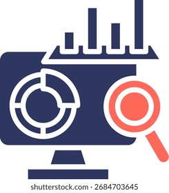 Ilustración vectorial de iconos de estadísticas de color de glifo