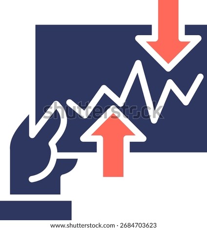 Glyph Color Volatility Icon Vector Illustration
