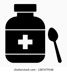 Glyph cough syrup vector icon