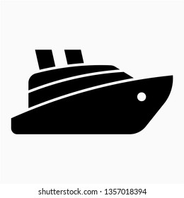 Glyph cruise ship vector icon