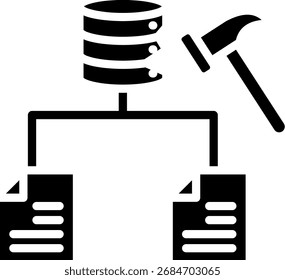 Glyph Data Mining Icon Vector Illustration