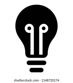 
glyph design of bulb, innovative idea concept

