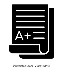 A glyph design, icon of a+ grade