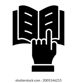 A glyph design, icon of book reading