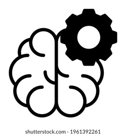     A glyph design, icon of brain setting