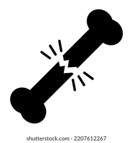 Un icono de diseño de glifo de hueso roto 