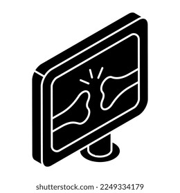 A glyph design icon of broken bone 